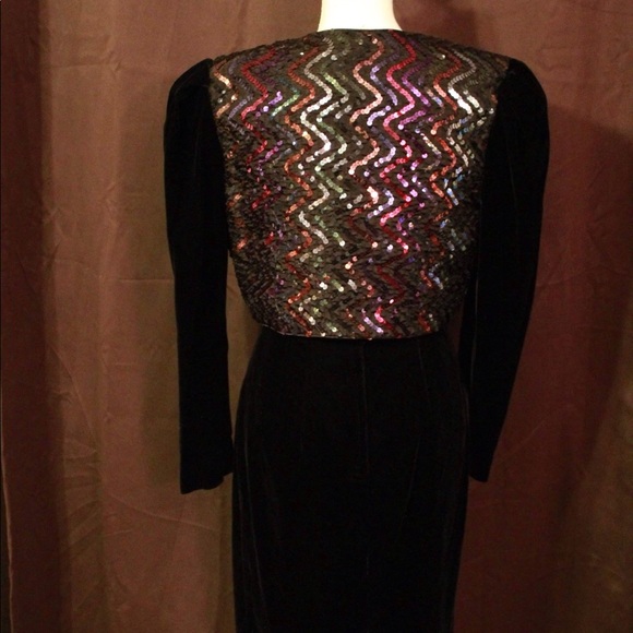 Vintage Sarah McClintock sequin and velvet dress - Picture 2 of 5
